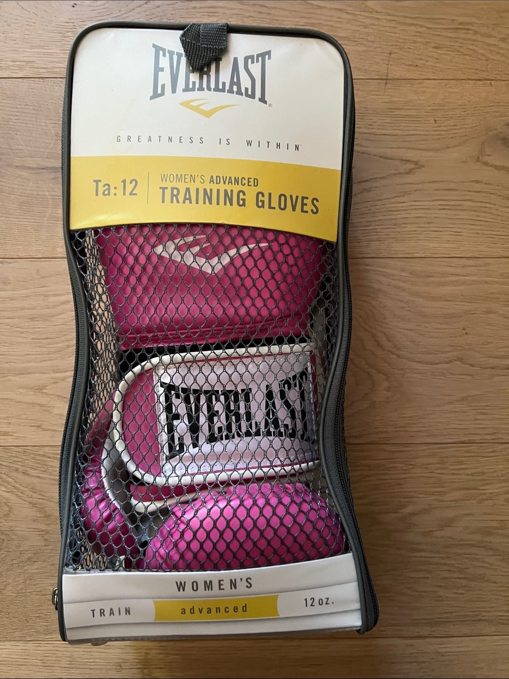 Everlast Women's Pink Training Gloves with White Wrist Strap